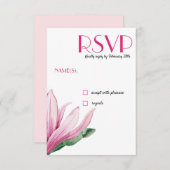 Invitation Fleur rose Magnolia en fleurs Mariage RSVP (Devant / Derrière)