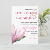 Invitation Fleur rose Magnolia en Mariage de fleurs (Debout devant)