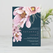 Invitation Fleur rose Mariage de tournesol Inviter (Debout devant)