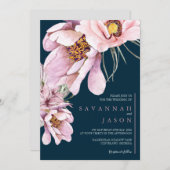 Invitation Fleur rose Mariage de tournesol Inviter (Devant / Derrière)