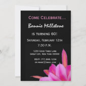 Invitation Fleur rose Modèle du 60e anniversaire (Dos)