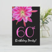 Invitation Fleur rose Modèle du 60e anniversaire (Debout devant)