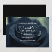 Invitation Fleur Rose noire Vibe gothique foncé Anniversaire (Devant / Derrière)