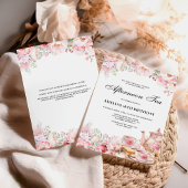 Invitation Fleur rose pâle de l'après-midi Thé fête d'anniver