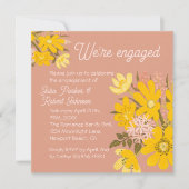 Invitation Fleur rose papillon jaune printemps Nous sommes en (Devant)