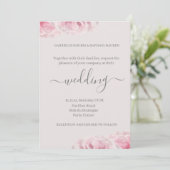 Invitation Fleur rose rose pâle gris brillant Mariage floral  (Debout devant)