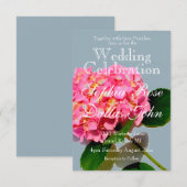 Invitation Fleur rose rose rose Hydrangea (Devant / Derrière)