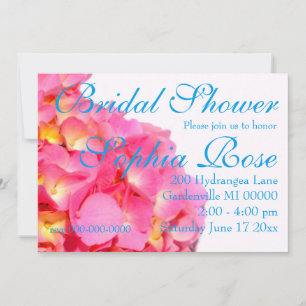 Invitation Fleur rose rose rose Hydrangea