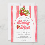 Invitation Fleur rose rouge Berry Premier anniversaire (Dos)