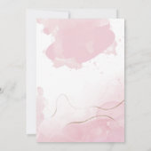 Invitation Fleur rose son baby shower d'aquarelle A girl (Dos)