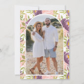 Invitation Fleur rose violet Pot Mason Photo Shower de Mariag (Dos)