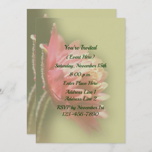 Invitation Fleur rouge (Devant / Derrière)