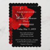 Invitation Fleur rouge Amaryllis Douche nuptiale (Devant / Derrière)