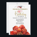 Invitation Fleur rouge et or moderne 98e anniversaire<br><div class="desc">Fleur moderne rouge et or 98e anniversaire Invitation pour femmes. Il Est Facile De Changer L'Exemple De Texte En Vous Propre En Cliquant Sur Personnaliser. Cliquez Sur Personnaliser/Modifier Avec L'Outil De Création Pour Modifier Le Type De Police, La Couleur De Police, La Taille De Police, Ou Pour Ajouter/Supprimer/Modifier Le Texte...</div>