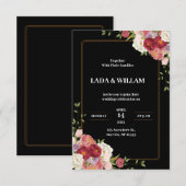 Invitation Fleur rouge foncé (Devant / Derrière)
