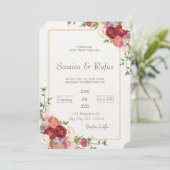 Invitation Fleur rouge foncé (Debout devant)