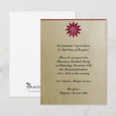 Invitation Fleur rouge moderne de poinsettia sur l'arrière - (Devant / Derrière)