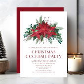 Invitation Fleur rouge Poinsettia Cocktail de Noël