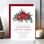 Invitation Fleur rouge Poinsettia Soirée de Noël