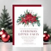 Invitation Fleur rouge Poinsettia Soirée de Noël