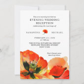 Invitation Fleur Rouge Soirée de mariage Réception de mariage (Devant)