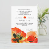 Invitation Fleur Rouge Soirée de mariage Réception de mariage (Debout devant)