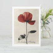 Invitation Fleur rouge solitaire (Debout devant)