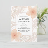 Invitation Fleur rousse poussiéreuse Sec Palm Leaf Boho Anniv (Debout devant)
