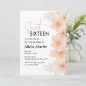 Invitation Fleur rousse poussiéreuse Sèche Palme Feuilles Boh (Debout devant)