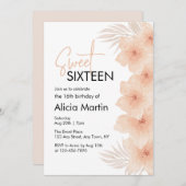 Invitation Fleur rousse poussiéreuse Sèche Palme Feuilles Boh (Devant / Derrière)