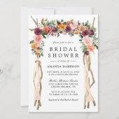 Invitation Fleur rustique Bourgogne Blush Fête des mariées fl (Devant)