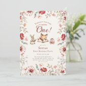 Invitation Fleur rustique chapitre premier anniversaire (Debout devant)