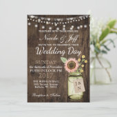Invitation Fleur rustique du pays Mason Jar Barn Mariage (Debout devant)