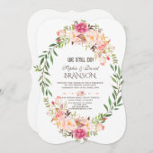 Invitation Fleur Rustique Rose Blush Fleur Fleur NOUS LE FAIS (Devant / Derrière)