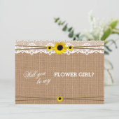 Invitation Fleur Rustique Sun Vous Serez Ma Fille Fleur (Debout devant)