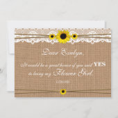 Invitation Fleur Rustique Sun Vous Serez Ma Fille Fleur (Dos)