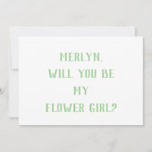 Invitation Fleur Sage Vert Blanc Minimal Mariage 2024 (Devant)