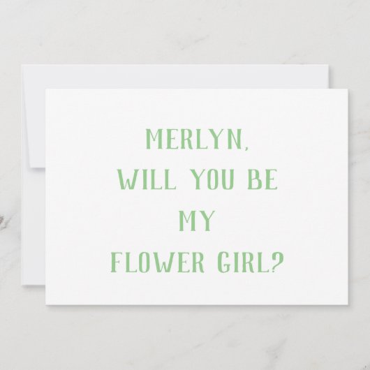 Invitation Fleur Sage Vert Blanc Minimal Mariage 2024 (Devant)