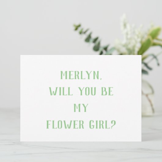 Invitation Fleur Sage Vert Blanc Minimal Mariage 2024 (Debout devant)
