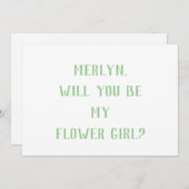 Invitation Fleur Sage Vert Blanc Minimal Mariage 2024 (Devant / Derrière)