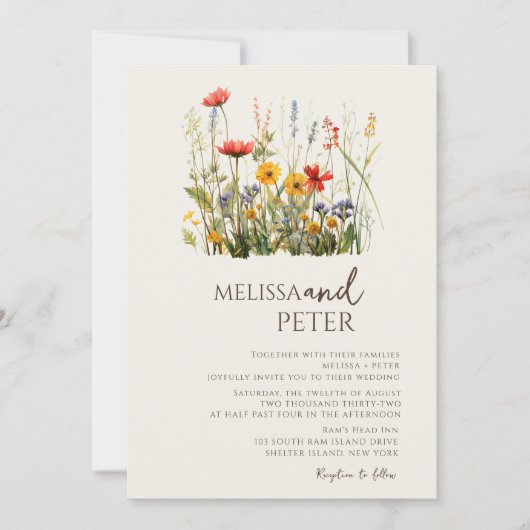Invitation Fleur sauvage (Devant)