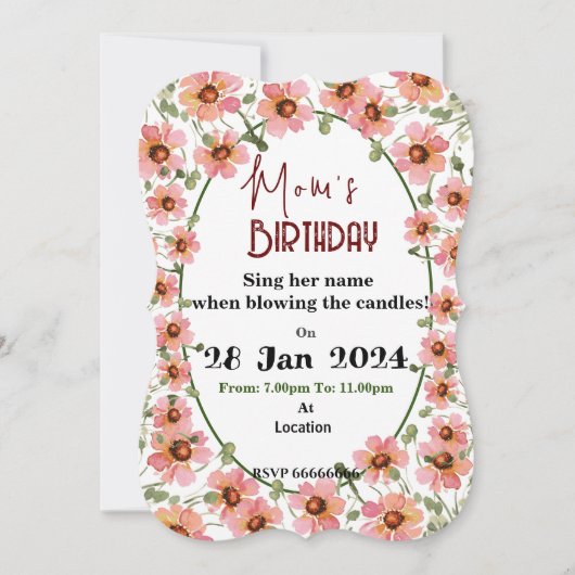 Invitation Fleur sauvage (Devant)