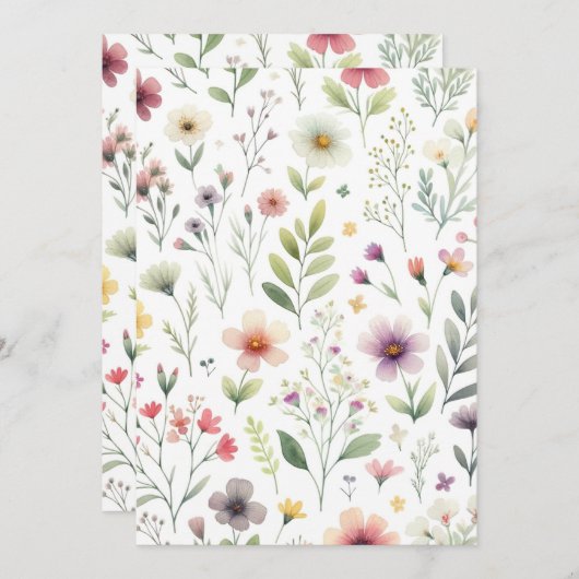 Invitation Fleur Sauvage (Devant / Derrière)
