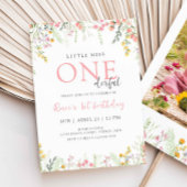Invitation Fleur sauvage 1er anniversaire Little Miss ONEderf