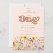 Invitation Fleur sauvage 1er anniversaire Moderne (Devant)