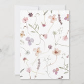 Invitation Fleur sauvage 1er Anniversaire Sauvage un rose (Dos)