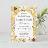 Invitation Fleur sauvage 1ère abeille - Jour anniversaire Jar (Debout devant)