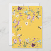 Invitation Fleur sauvage 1ère abeille - Jour anniversaire Jar (Dos)