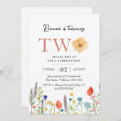 Invitation Fleur sauvage 2ème anniversaire invitation, botani (Devant / Derrière)