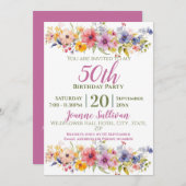 Invitation Fleur sauvage 50e anniversaire (Devant / Derrière)